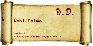 Wahl Dalma névjegykártya